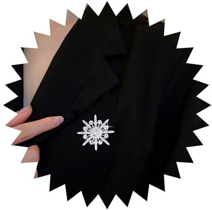 Cimenexe Vintage Kristall Schneeflocke Brosche Silber Cz Stern Brosche Pin Cz Gepflastert Starburst Pin Brosche Strass Schneeflocke Blume Brosche Pin Hochzeit Revers Pin Bankett Abzeichen Pins