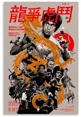 EVMILA Enter The Dragon Bruce Lee Poster, dekoratives Gemälde, Leinwand, Wandposter und Kunstdruck, modernes Familienschlafzimmer-Dekor-Poster, 20 x 30 cm