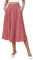 Hotouch Damen Plisseerock Lang Polka Dot Chiffon Rock Sommer Elastische Taille Midirock Fließenden Elegant Maxirock mit Taschen Ziegelrot Größe S