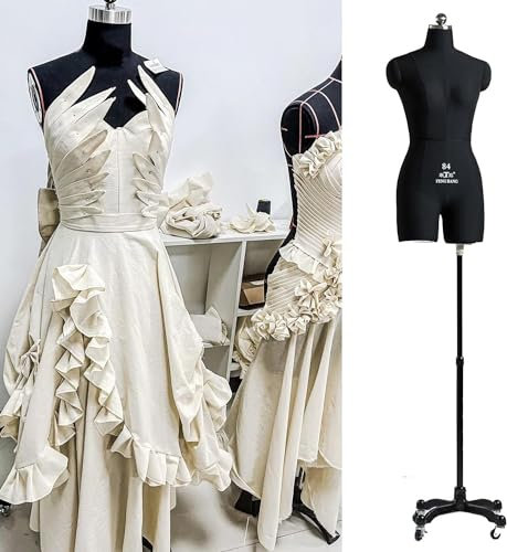 AviiSo Weiblich Schaufensterpuppe Weiblicher Schaufensterpuppen-Torso mit Ständer, Ansteckbare Schaufensterpuppe für Erwachsene für Schneider/Modestudenten/Queen Clothes ( Color : Black , Size : XL-86