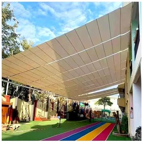 Pergola Auvent Voiles D'ombrage Voiles D'ombrage Imperméable À l'eau, Fil Coulissant Vague Couverture D'auvent Blocage des UV pour Le Patio Cour Arrière Terrasse Porche (Couleur : Beige, Taille : 0.