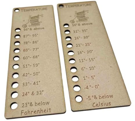 Oshhni Temperatur-Decken-Farbkarte, Temperatur-Garn-Farbkarte, Wollfarbton-Organizer-Karte mit 10 + 1 Löchern zum Stricken