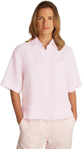 Tommy Hilfiger Damen ESS Linen Relaxed S/S Shirt Ww0ww44720 ESS Linen Relaxed S/S Shirt WW0WW44720