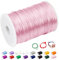 CAMAL 2mm Fil Nylon pour Bracelet, 100m Fil Bracelet Cordon Satin Cordon Bracelet Coulissant Coloré Ficelle Collier pour Pendentif, Perles, Creation Bijoux, DIY Artisanat (Rose)