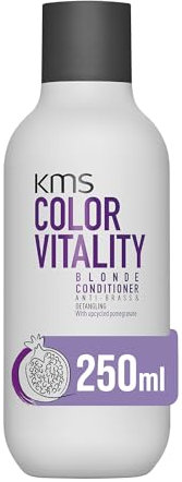 KMS COLORVITALITY Blonde Conditioner 250ml für natürliches, aufgehelltes oder gesträhntes Haar, das trocken oder porös geworden ist oder einen Gelbstich bekommen hat.