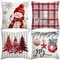 Miaikoe Weihnachtskissenbezüge 40x40 cm Set von 4, Dekorative Bauernhaus Schneemann Freude Glauben Weihnachtsbaum rote Kissenbezüge für Winter Holiday Home Decor Dekoration