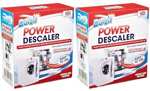Duzzit Power Descaler Limescale Remover For Washing Machine & Dishwasher Easy To Use Pack Of 2, White