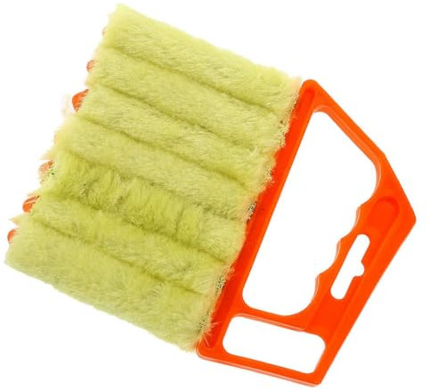 Uadme Mini Jalousien Reiniger Rolladen Mini Jalousien Reiniger Rolladen Multifunktions Reinigungsbürste Handheld Jalousienreiniger Duster, Orange, Ideal für Haus und Hotel, Effektives Fenster