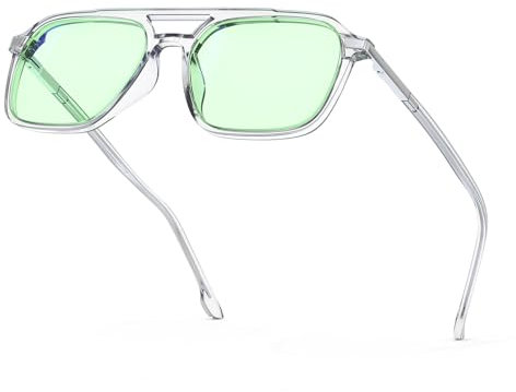Goiteia blaulichtfilter brille damen herren-Hellgrün getönte Sonnenbrille UV-Schutz-Entlastet die Augen bei Computer und Digitalanwendungen-Ultraleicht und mit Federscharnieren für besseren Komfort