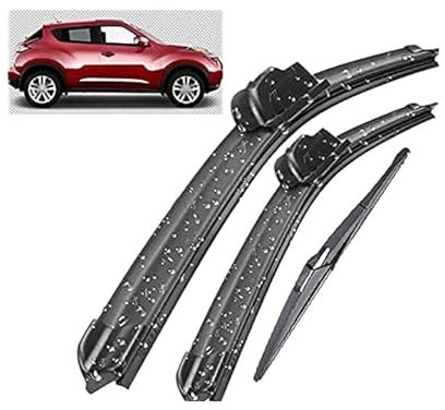 YPSBBHD Compatible con Nissan Juke F15 2011-2019, la escobilla del limpiaparabrisas de 3 Piezas es limpiaparabrisas Delantero y Trasero para Todas Las Estaciones.
