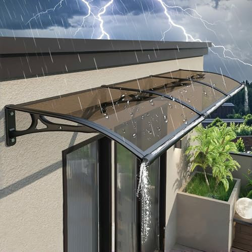 Vordach für die Vordertür aus Polycarbonat, wasserdicht, für Veranda, Fenster, UV-Schutz, Regen, Schnee, Vordächer