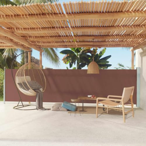 LLEZKBR Furniture Select-Patio - Toldo lateral retráctil (140 x 600 cm), color marrón