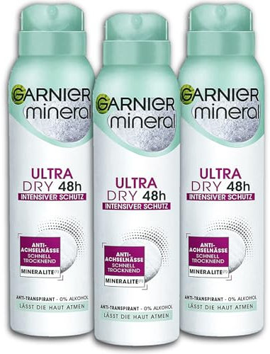 3er Pack Garnier Mineral Deospray Ultra Dry 48H Deo Deodorant 3 x 150ml