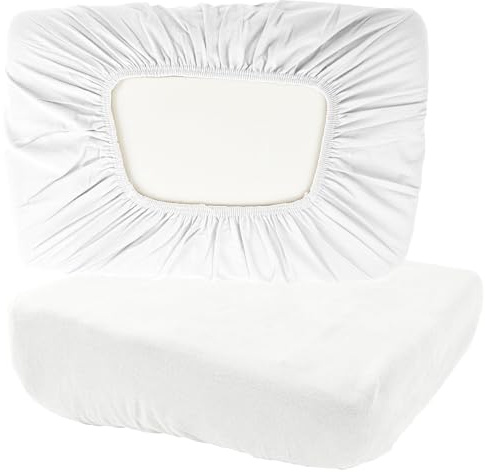 Flanell Nackenkissen Spannbezug 30x50 cm Weiß 100% Baumwolle | Nackenstützkissen Bezug - Baumwollflanell Spannkissen Überzug Atmungsaktiv, Waschbar - Ideal für Gesundheitskissen