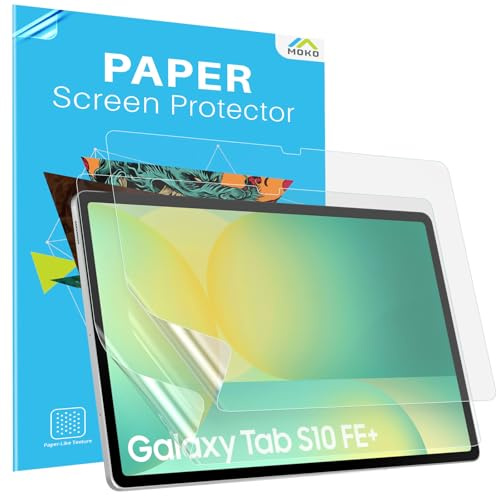 MoKo 2 Stück Papier Schutzfolie für 13,1 Samsung Galaxy Tab S10 FE+ 2025 | Blendfreiem, Anti-Fingerabdruck Displayschutz, Matt Paperlike, zum Schreiben Zeichnen, Anti-Kratzer