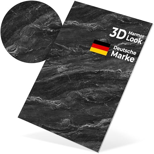 WANEELL 3D PVC Wandpaneele Marmoroptik – 1 Stück 120×60 cm – wasserfeste Wandverkleidung für Bad, Küche, Wohnbereich, Büro & Hobbyraum – einfache Montage ohne Bohren- Lava Flow