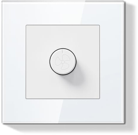 BSEEDLIFE Drehzahlregelungsschalter für Deckenventilator, Drehschalter 86 * 86mm Wanddrehschalter für Ventilatoren, Weiß