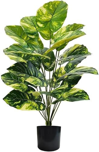 YJWZ Plantes Artificielles Interieur,75 cm Pothos tacheté en Pot,Fausse Plante d'Extérieur et d'Intérieur Résistante aux Intempéries,Décoration Tropicale pour Balcon, Chambre et Jardin