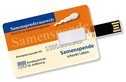 32GB Speicherkarte in Scheckkartenform Samen Spenderausweis - USB-Stick Samenspende