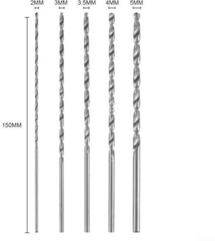 300 mm extra largo para brocas HSS para perforación de metal suave, madera y plástico con diseño de doble flauta (8 mm)