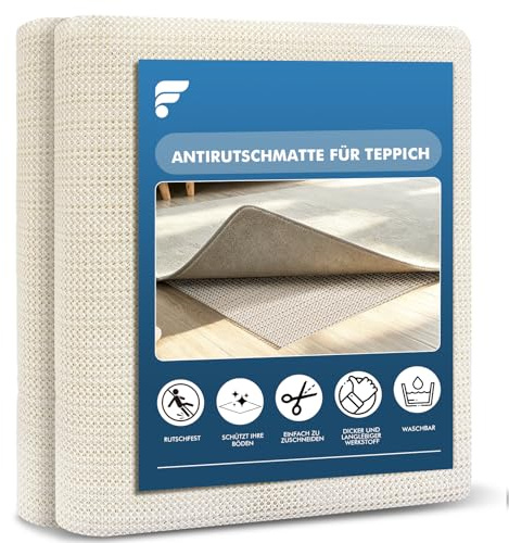 shinfly Teppich Antirutschunterlage 110x160cm, Antirutschmatte für Teppich Zuschneidbar, Teppichunterlage rutschfest, Teppich Rutsch Stop für Alle Arten von Böden, Schubladen und Schränken(Weiß).