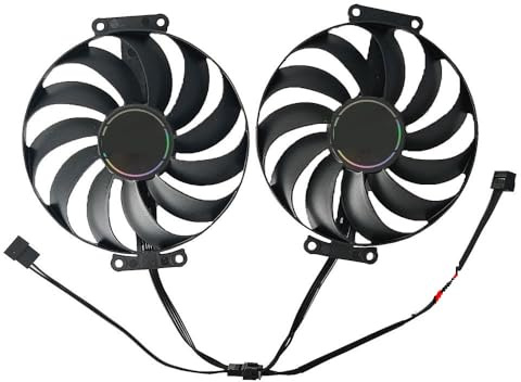 QWCOZSY 5PIN 7PIN DUAL RX 6700 XT GPU-Lüfter, für ASUS 6600 6600XT 6700XT 6650XT 6750XT, RTX 3060TI 3070 Lüfter(FAN-7PIN)