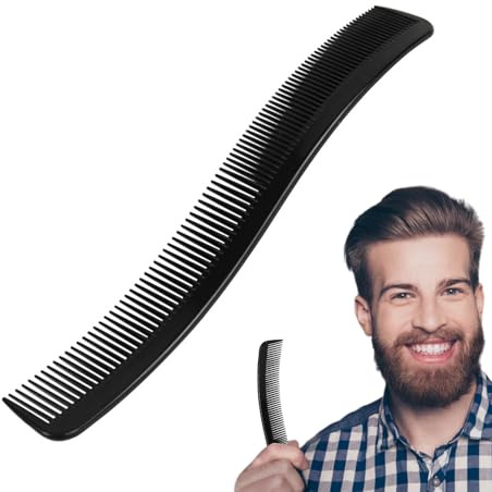 Men's Hair Comb - 8.35x1.14 Inches Barber Comb With Anti-slip Grip | Ergonomic Men Styling Versatile Tool Barber Stylist Combs, Professional Hair Cutting Combs Fine Hairs Brush With Anti-Slip Gr