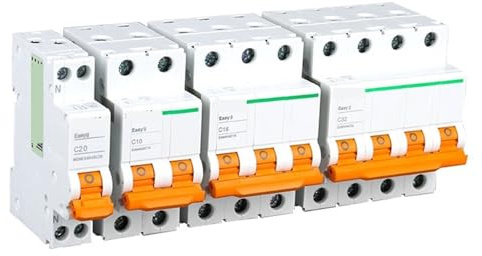 Disjoncteur compact EA9, courbe en C, monophasé/biphasé/triphasé, 6 A-125 A, 6 kA(3P,16A)