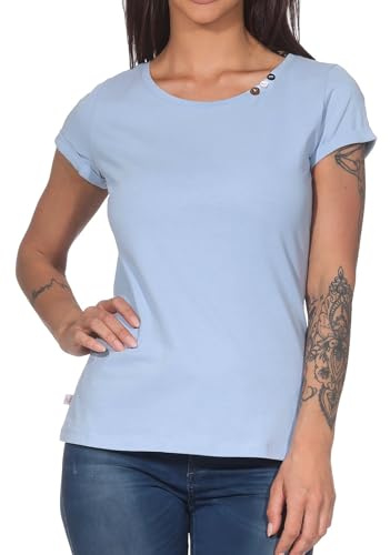 Ragwear Fllorah GOTS Top Damen (DE/NL/SE/PL, Alphanumerisch, M, Regular, Regular, Arctic Blue)