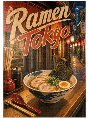 MyPuzzle Die Nachtgastronomie in der Tokyo Ramen Street - Premium 1000 Teile Puzzle - MyPuzzle Sonderkollektion von Havana Puzzle Company