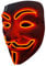 SOUTHSKY LED Maske Leuchtend V wie Vendetta Maske mit Led Licht Anonymous Masken Vollmaske Neon Lichter Blinker EL Draht Glowing 3 Modes Für Halloween Kostüm Cosplay Party (V-Rot)