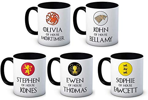 Your First Name & House Surname - Personalised - High Quality Ceramic Coffee Mug