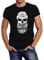 Neverless® Herren T-Shirt Moin Totenkopf Hamburg Skull Print Motiv Bart schwarz 3XL