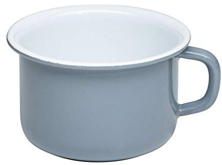 Riess, 0299-065, Kaffeeschale 10, Kaffeebecher, Classic - Pure Grey, Durchmesser 10 cm, Höhe 7.4 cm, Inhalt 0.4 Liter, 0.241kg, Emaille, helles Grau, Induktion