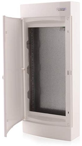 Intratec Kommunikationsverteiler Aufputz, IP40 – Multimediaverteiler für Full Connected Home, Schaltschrank für Multimedia-Systeme, 287 x 653 x 112 mm, Weiß