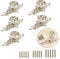 BSTKEY 5 Packs Rose Drawer Knobs Pull Handles for Cupboard Cabinet Wardrobe Chest with Plate, Decorative Furniture Knob for Home (100mm, Antique Silver)