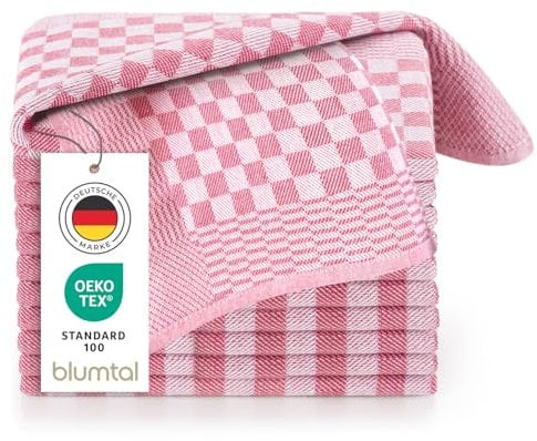Blumtal Geschirrtücher Baumwolle 50x70 cm im 20er Set - Oeko-TEX zertifizierte Küchentücher - extrem saugstarke Geschirrhandtücher - Trockentücher Küche waschbar 95 °C - Geschirrtücher Rot-Weiß Karo