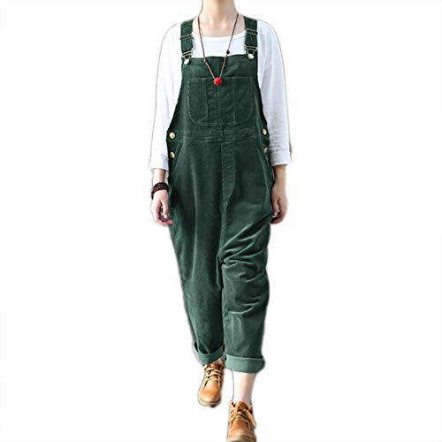 Damen Herbst Winter Cord Latzhose Verstellbarer Riemen Jumpsuits Baumwolle Cord Latzhose