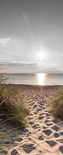 A.Monamour Türtapete Selbstklebend Türfolie Türposter 3D Sandstrand Und Meer Landschaft Natur Bei Sonnenaufgang Vinyl Folie Türdeko Tapete Wandbild Türaufkleber Türtattoo 85 x 215 cm