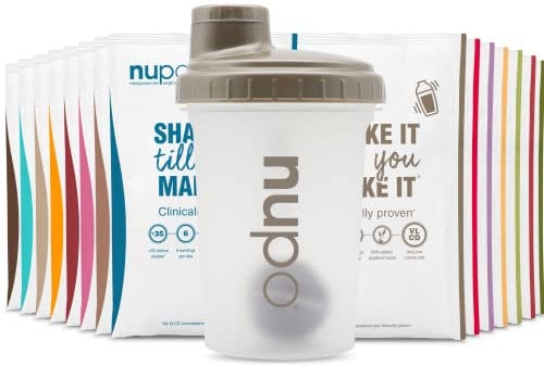 NUPO® Diät Shakes zum abnehmen [PROBIERPAKET mit SHAKER] - 7x Abnehm Shake 3x Diät Suppen & 5x Meal Replacement - Trinkmahlzeit zum abnehmen