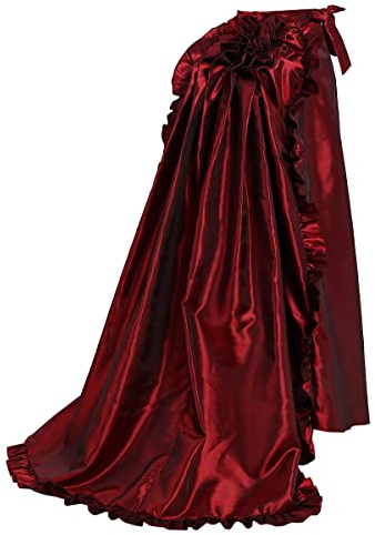 COSDREAMER Robe Haute Style Victorien Gothique Steampunk à Volants, Rouge, XS Grande Taille Taille Tall