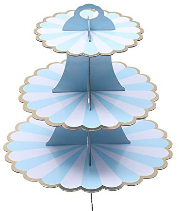 Alzata per Torta Cartone 3 piani Alzata per Torta Biodegradabile Cartone Supporti per Torte per Feste Compleanni Anniversari Matrimoni Baby Shower