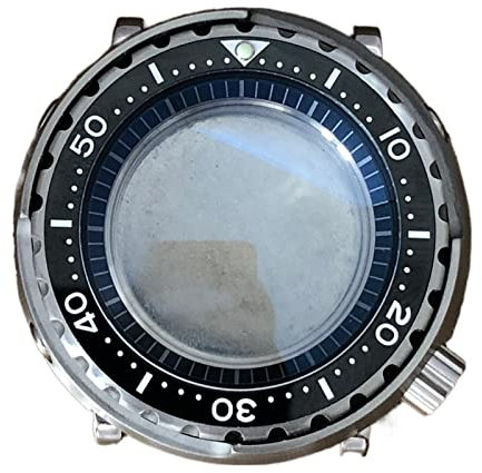 MGRAS Der Fall Edelstahl 45 mm Montage NH35. Bewegung Aluminium Ring Mund Mineralglas wasserdicht 5atm Uhrengehäuse