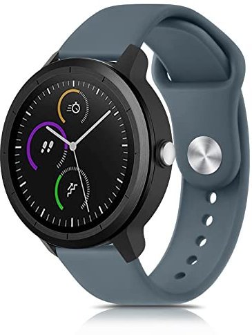 Oumida Armband Kompatibel mit Garmin Venu/Venu Sq/Venu 2 Plus & Garmin Vivoactive 3/Vivoactive 3 Music/Vivomove Style/Vivomove 3/Luxe/HR, 20mm Verstellbares Silikon Sport Uhrenarmband, Blau Grau