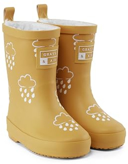 Kids Wellies, Grass&Air Ochre Colour-Changing Unisex Kids Winter Wellies, Welly Boots, Childrens Rain Boots