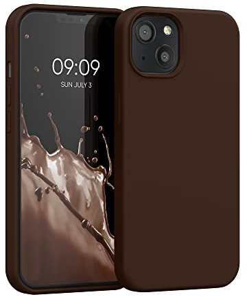 kwmobile Handyhülle für iPhone 13 Hülle, für iPhone 13 Case - Hülle Silikon - kabelloses Laden - Chocolate