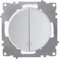 OneKeyElectro: Design-Wechselschalter, 2fach: Steuerung von zwei Orten, Lichtschalter rund, Unterputz, Schutzart IP20, ohne Rahmen, 230V/16A, weiß