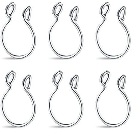 ARHZ Lot de 6 faux piercings de nez, anneau de nez en acier inoxydable, faux piercings de nez, pas de piercing bijoux de corps pour hommes femmes ensemble de bijoux