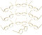 Toddmomy 10 Stücke Metall Puppe Brille Mini Draht Rand Puppe Brillen Miniatur Brillen Puppen Zum Verkleiden Spielzeug Golden