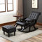 Ledersessel, moderner Sessel, ergonomischer Liegestuhl, einzelner fauler Schaukelstuhl, gepolstert für Schlafzimmer Wohnzimmer (Color : Black, Size : 125 * 67 * 89cm)